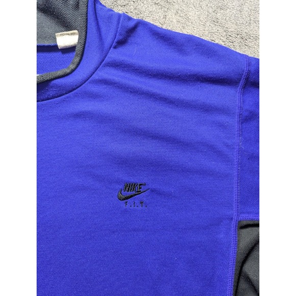 Vintage Nike F.I.T. Long Sleeve Athletic Shirt Men's Size XL Blue/Black - Picture 3 of 12